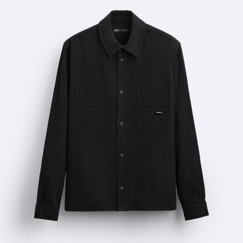 Zara Black Long Sleeve Shirt 100% Cotton